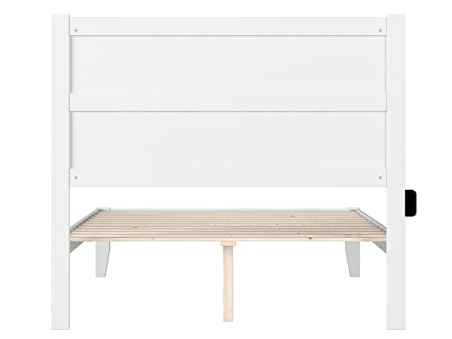 AFI NoHo Full Size Platform Bed with Charging Station in White - Thumbnail 6