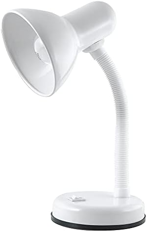 HOMELIFE 35w 'Classic' Flexi Desk Lamp with Versatile Flexible Neck - Integral On / Off Switch - Approx. 34cm Height - L958WH - Diamond White