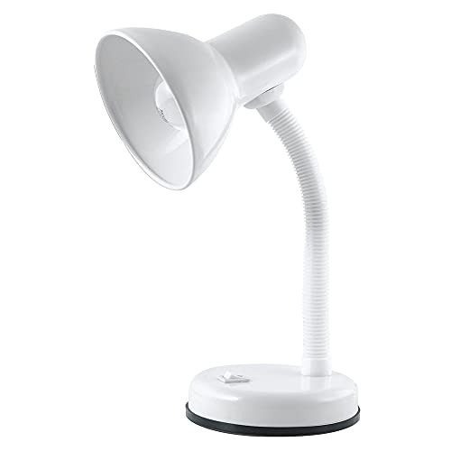HOMELIFE 35w 'Classic' Flexi Desk Lamp with Versatile Flexible Neck - Integral On/Off Switch - Approx. 34cm Height - L958WH - Diamond White