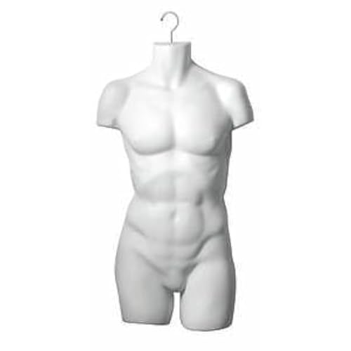 White Male Torso Mannequin Styrene, 54742