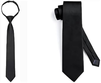 Enlision Black Ties for Boys and Men Silk Satin Father and Son Neck Tie for Wedding Graduation