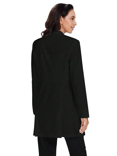 Cimmuovere Professional White Lab Coat, Long Sleeve Medical Uniform, Practitioner Smock (Black, 4XL)