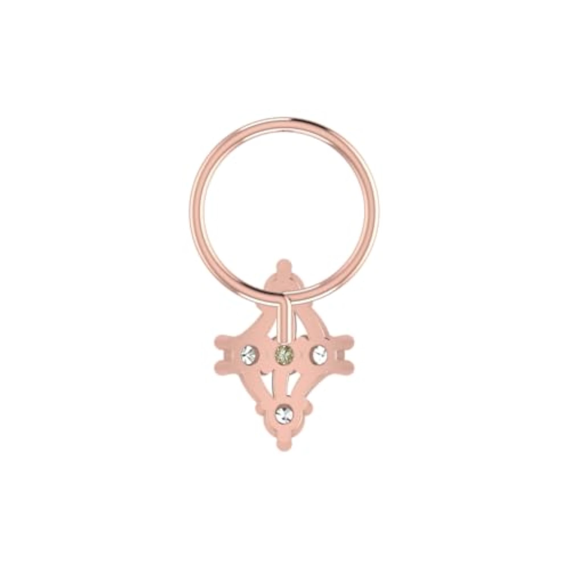 Women's 14Kt Rose Gold Stud Nosering