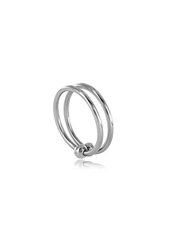 Bague double glans métal 30mm solution contre le manque de tonus et de sensations
