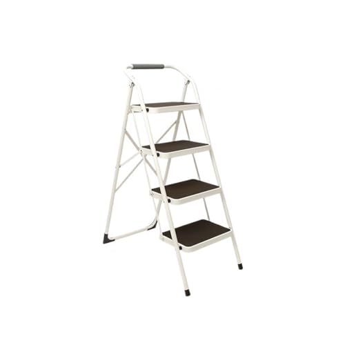 Escalera de tijera Escalera de tijera de 4 escalones, taburete plegable de aluminio con empuñadura, escaleras de tijera livianas for armario alto, hogar de 330 libras para interiores de casas