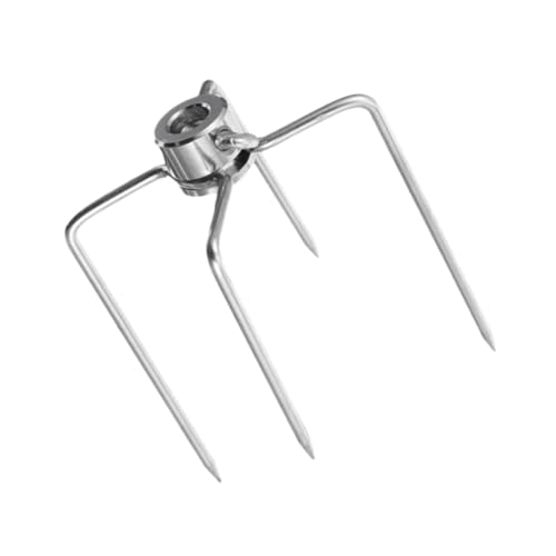 DIYEAH Tenedor para Barbacoa Rotatoria de Acero Inoxidable Resistente la Oxidación con Tornillo de Pulgar Accesorio para Pinchos y Brochetas Parrillas al Aire