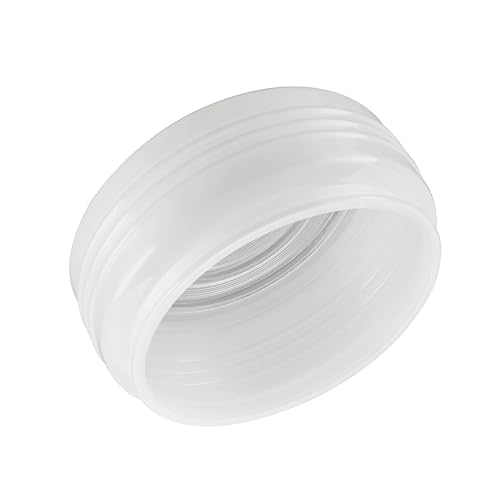Image of Aspen Creative 25014-60-2, White and Clear Glass Drum Shade for Hallways, Closets, Kitchen and Bathroom, Size: 8-1 /2 inch D x 4 inch H, 2 Pack