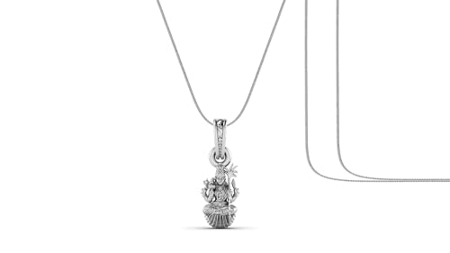 Image of Akshat Sapphire Sterling Silver (92.5% purity) Goddess Maa Lalitha Parameswari Chain Pendant - 7182-AC-P