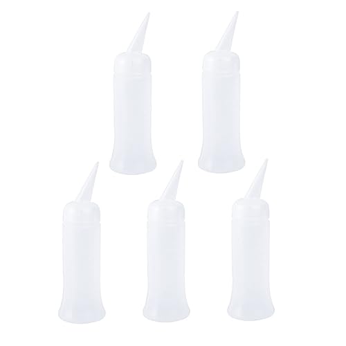 OUNONA 5pcs Plastic Applicator Bottles for Hair Spray Travel Toiletries Empty Scale Shampoo Bottles for Hairdressing
