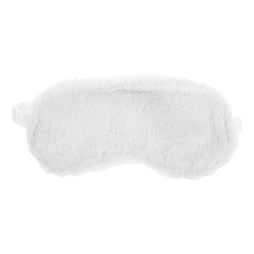 CLISPEED Weiße Plüschige Schlafmaske für Frauen mit Lichtblockierendem Material und Bequemer Passform für Reisen und Erholsamen Schlaf