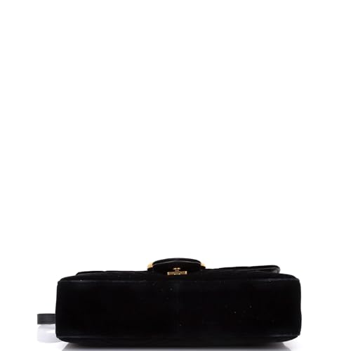 Pre-Loved GG Marmont Flap Bag Matelasse Velvet Medium, Black4