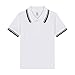 Toddlers Boys Short Sleeve Collared T Shirts Striped Solid Tops Classic School Uniform Pique Shirts for Kids 3-14Y