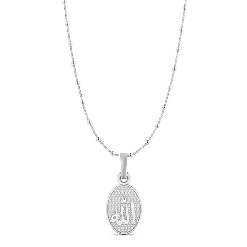 Pendentif religieux Dieu Allah Barkat chaîne médaillon islamique musulman en argent