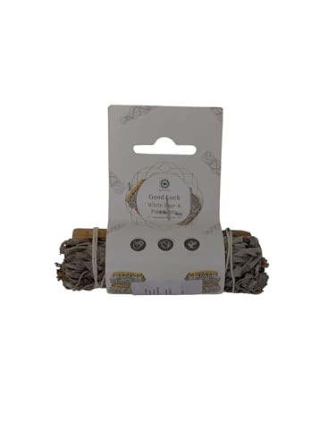 Salvia Blanca Americana Purificadora, Ramos de 10 cm, Smudge Salvia Blanca para Quemar, Varias Fragancias, 100% Artesanal y Sostenible (Salvia Blanca + Palo Santo)