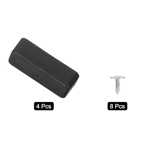 Image of uxcell 4Pcs Luggage Replacement Pads, Plastic Luggage Stand Feet Stud, Suitcase and Travel Gear Bottom Side Accessories with Self-Tapping Screws, Black (42x16x13mm)