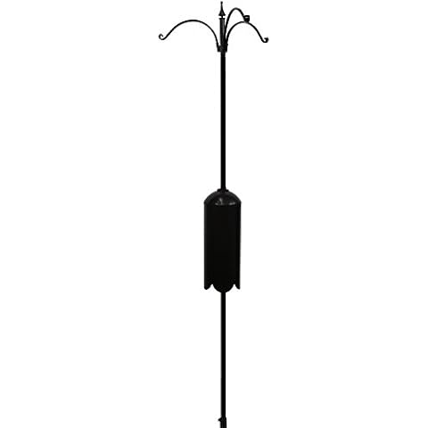 Kettle Moraine Bird Feeder Pole Set with Squirrel Baffle & Twister Ground Socket (3 Arm) Cover