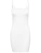 FPT Womens Basic Spaghetti Strap Extra Long Fitted Tunic Top WHITE SMALL