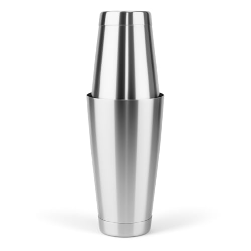 BarBits Stainless Steel Boston Cocktail Shaker Set - 18oz & 28oz Weighted Tin on Tin