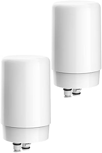 Filterlogic Faucets Filter Cartridge, Replacement for Brita® Faucet Filter, Brita® 36311 On Tap Water Filtration System, Brita® FR-200, FF-100 Replacement Filter, White (Pack of 2)