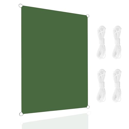 Toldo rectangular impermeable 2.5x5.5m de poliéster verde oscuro para patio 2
