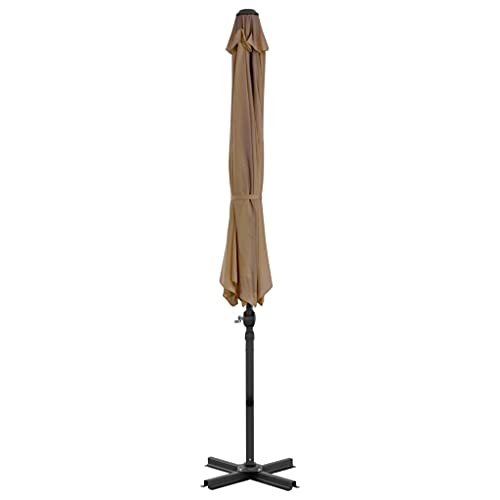 Parasol volado premium CLSDRZC con mástil de aluminio y tejido topo 4