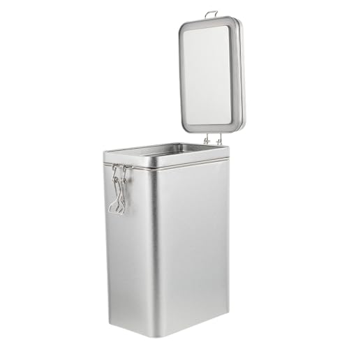 Recipiente hermético café especias caja metálica rectangular con tapa 2