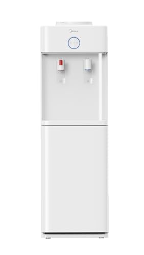 Midea Water Dispenser, Top Loading, 2-taps Equipped with Hot and Cold Temperature, Floor Standing, 35 L Large Cabinet, Child Safety Lock for Faucet, Best Home, Office & Pantry, White, YL2436S-W(W)