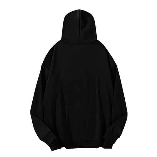 Mens Basic Pullover Hoodie Soft Sweatshirt Kangaroo Pocket Drawstring Hood Loose Fit Casual Streetwear Fall Winter3