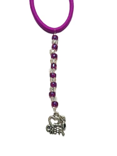 TagTailz I Love to Cheer Charm with Purple Beads Unique Fashion Accessory Gifts for Girls - Gifts for Tweens Tie them anywhere!!!