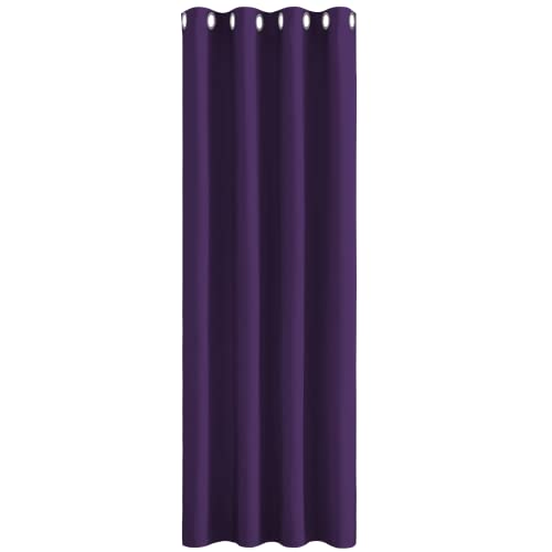 PONY DANCE Curtain 84 Drop - Blackout Thermal Curtain for Bedroom Solid Soft Window Treatment for Children's Room Decor Living Room, One Piece, Wide 52 - Long 84 Inch, Purple