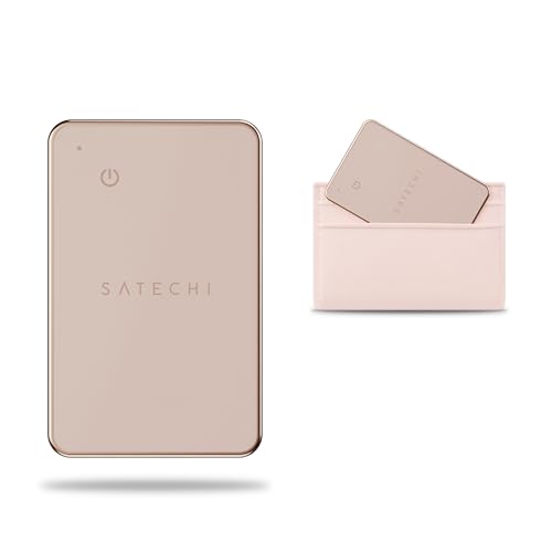 Image of Satechi FindAll Wallet Card with Find My, Wallet Tracker Card with Left Behind Notification, Sound Alert and Wireless Charging, Works with iPhone, iPad, Mac - Desert Rose