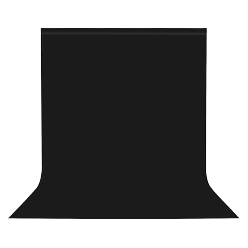 FWEEK Fotohintergrund Schwarz, 3x4 m Faltbarer Fotohintergrund Schwarz, Hintergrund Fotografie, Foto Hintergrund mit 4 Leimzwinge für Fotostudio, Video,...