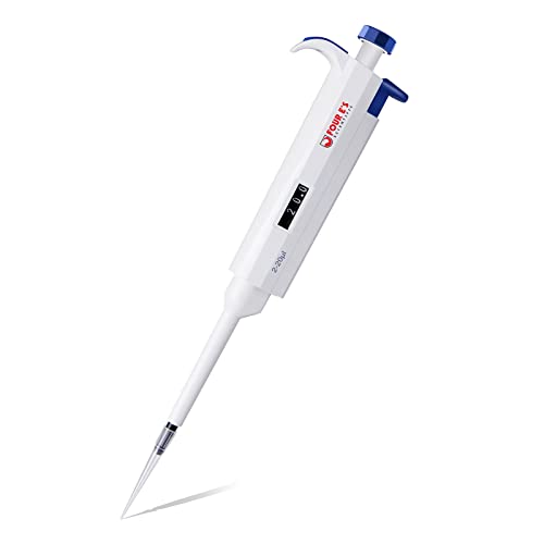 Lab Single Channel Pipettors, Four E's Scientific Manual Adjustable Pipettes, 2-20Ul Volume Micro Pipettes #TOP15