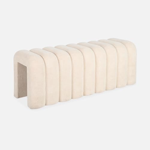 sweeek - Banc. Bout de lit Beige Contemporain en Tissu