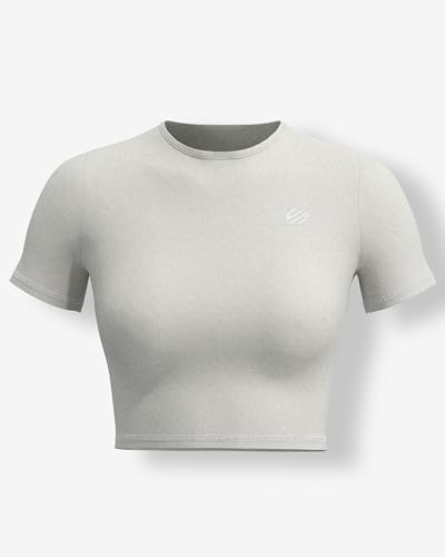 Image of Sfytt Women Gym Crop Top Athletic Yoga Short Sleeve Fitness Tight Tee Outdoor Workout Cropped Tank Tops