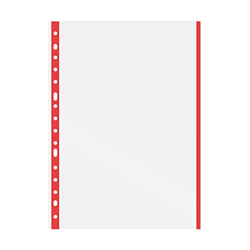 Fundas multitaladro de polipropileno extra Grafoplas con borde rojo 3