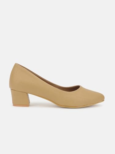 Image of Marc Loire Women's Textured Block Heel Pump Shoes for Office, Party and Formal Occasions