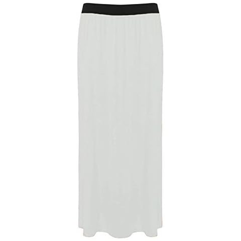 BODYWEAR LTD Women's Ladies Gypsy Long Jersey Bodycon Maxi Skirt (Cream, UK Size 14 - X/L) Cover