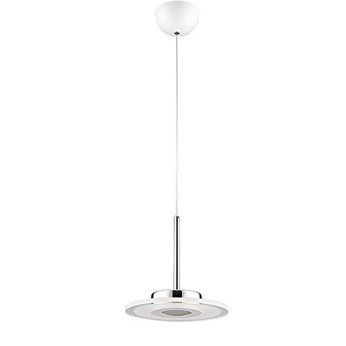 Lámpara colgante de acrílico cromado redonda con luz natural para comedor