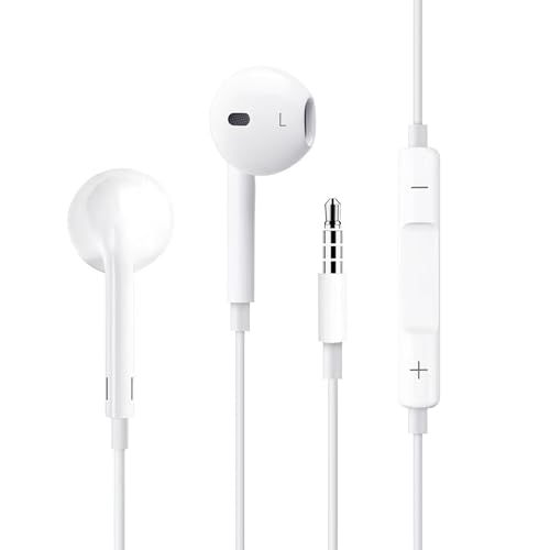 Ecouteurs Filaire avec Microphone et Contrôle du Volume, écouteurs Intra-Auriculaires filaires, Ecouteurs Filaire avec Microphone et Contrôle du Volume, Compatible...