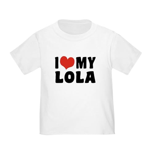 CafePress I Love My Lola Toddler T Shirt Toddler Graphic Tee, 100% Cotton White