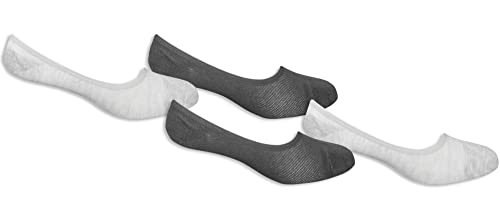 Fruit of the Loom Men's Breathable No Show Active Liner Socks-4 Pair Pack, 2 Black/2 Grey