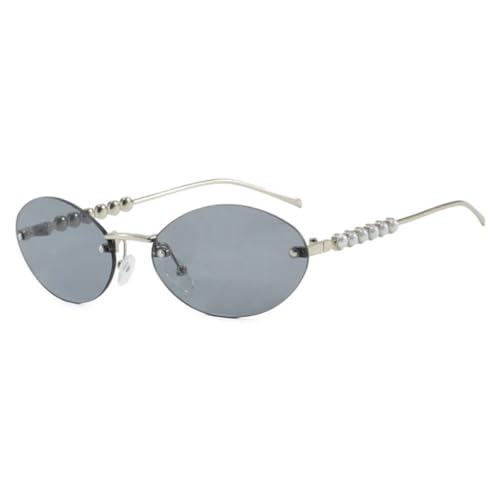 Lunettes de soleil ovales anti-éblouissement sans monture UV400