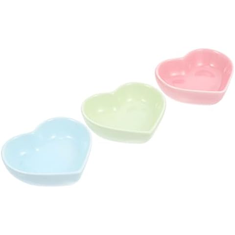 UKCOCO Hamster Schüssel 3 Stück Hamster Keramik Bowlheart- Shape Hamster Fütterungsschale Guinea Pig Food Bowl Hamster Water Bowl Kleine Tierschüssel Cover