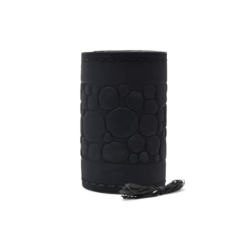 Image of Leather 25CM Universal Fit Car Steering Wheel Cover, Elastic Breathable and Odorless (Black-2)