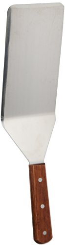 Update International Extra-Large 16-Inch Long Grill Spatula Turner Spatula Barbecue BBQ Spatula wCutting Edge Solid Stainless Steel Riveted Smooth Wood Handle Commercial Grade