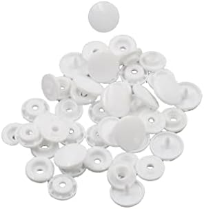 Plastic Snap Button Size 20 200Sets Sew On Plastic Snap Fasteners for Clothing Glossy T5 Round (White-B3)