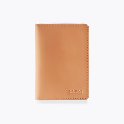 Image of Atoll Leather Passport Holder for Men & Women Genuine Leather Travel Wallets & Document Organizer | Premium & Durable Passport Cover with Sim Ejector & Sim Slots | Tan