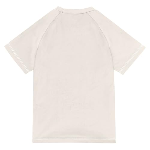 Cartoon Cute Pig Beige Girls Bathing Suit Sun Protection Workout Shirts Swimwear Beach Tops 3T2