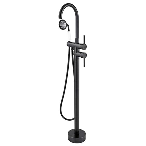Robinet baignoire îlot noir au design épuré LWX pour une élégance intemporelle